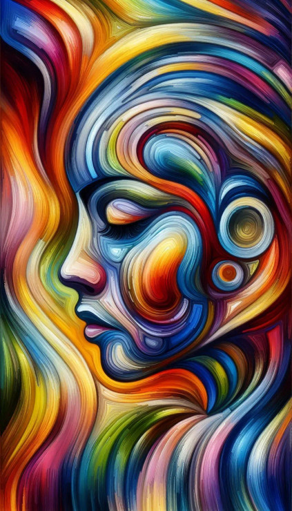 Female Abstract - 7 (PRT-8991-112184) - Canvas Art Print - 34in X 60in