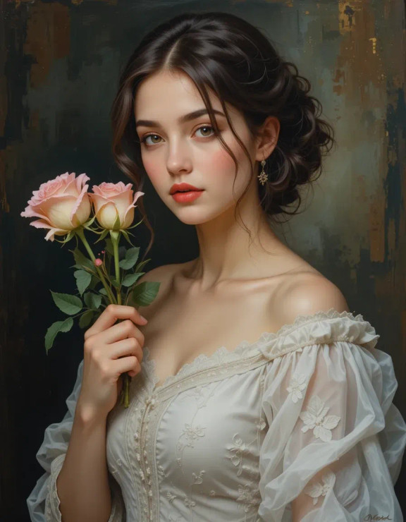 Flower Girl (PRT-8991-112354) - Canvas Art Print - 47in X 60in
