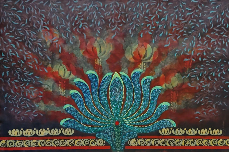 Blossom Aura (ART-16938-112443) - Handpainted Art Painting - 37in X 24in