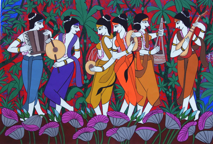 Tune (ART-3324-112440) - Handpainted Art Painting - 48in X 33in