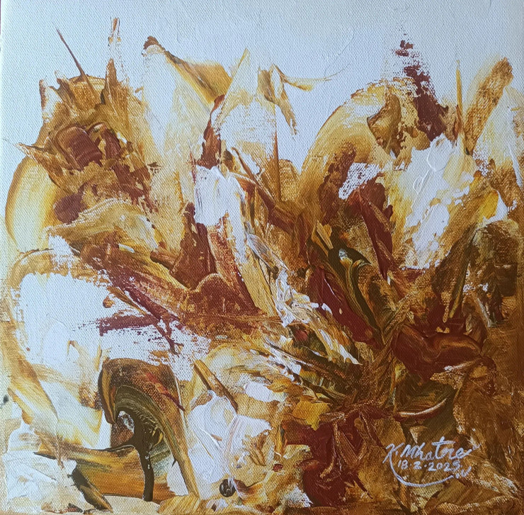 Abstract 63 (ART-1230-112515) - Handpainted Art Painting - 12in X 12in