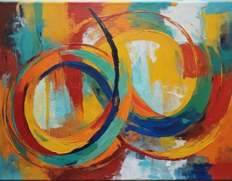 Abstract Painting (ART-3319-112544) - Handpainted Art Painting - 36in X 30in