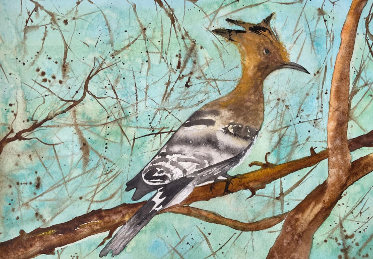 Bird 8 (ART-8841-112619) - Handpainted Art Painting - 11in X 8in