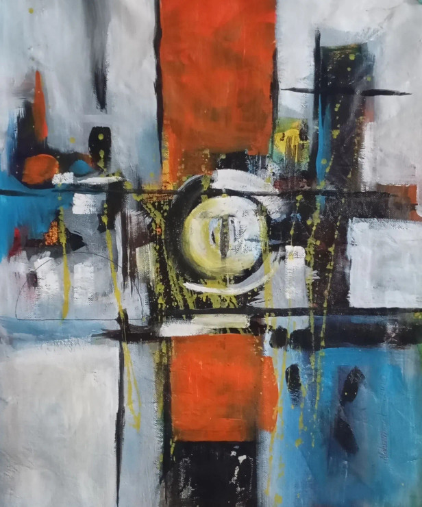 Untitle (ART-938-112635) - Handpainted Art Painting - 14in X 17in