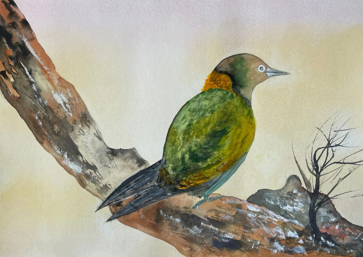 Bird 1 (ART-8841-112612) - Handpainted Art Painting - 11in X 8in