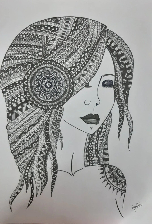 The Elegance Of Intricacy – Mandala Art (ART-16203-112648) - Handpainted Art Painting - 12in X 17in