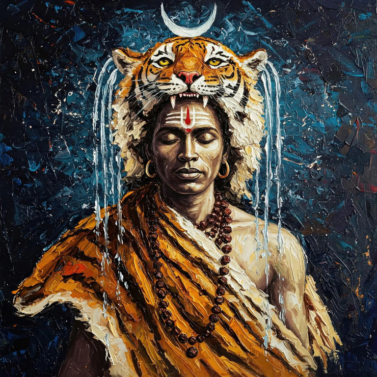Shiva: The Cosmic Meditator (PRT-15697-112637) - Canvas Art Print - 48in X 48in