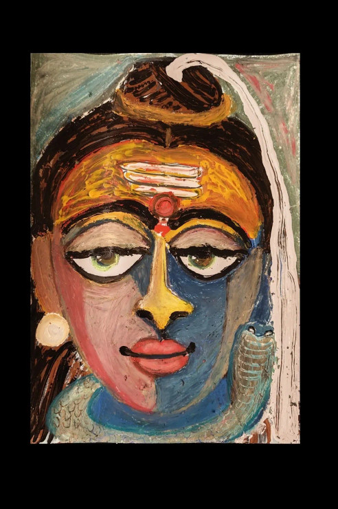 Ganga Dharaya (PRT-8079-112677) - Canvas Art Print - 12in X 18in