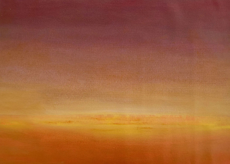 Broken Horizon-II (ART-8841-112733) - Handpainted Art Painting - 22in X 15in