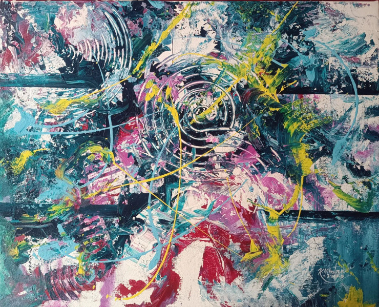 Ripple Effect (ART-1230-112749) - Handpainted Art Painting - 26in X 20in