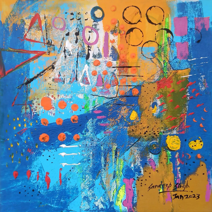 Good Morning (ART-8915-112738) - Handpainted Art Painting - 15in X 15in