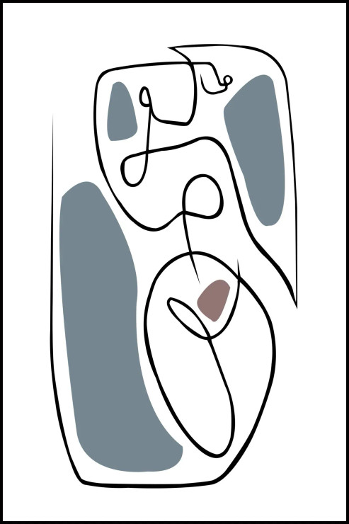 Woman- Single Stroke Art (PRT-17170-112864) - Canvas Art Print - 24in X 36in