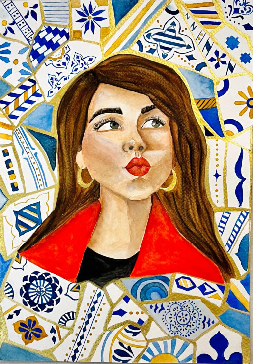 Through The Looking Glass (ART-17114-112945) - Handpainted Art Painting - 8in X 12in