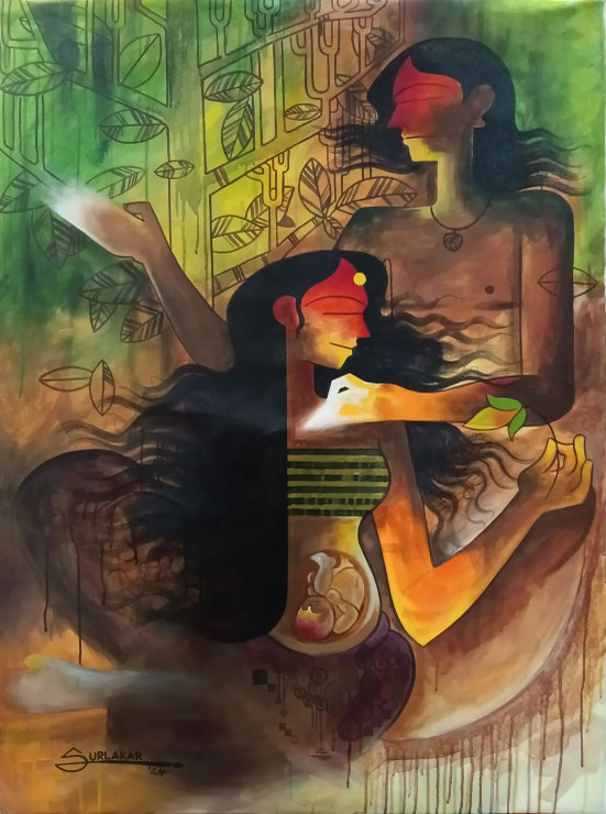 PARENTING (ART-17202-113089) - Handpainted Art Painting - 36in X 48in