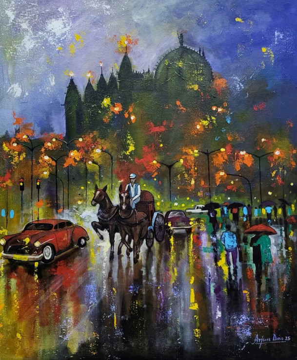 Stormy Day (ART-82-113135) - Handpainted Art Painting - 30in X 36in