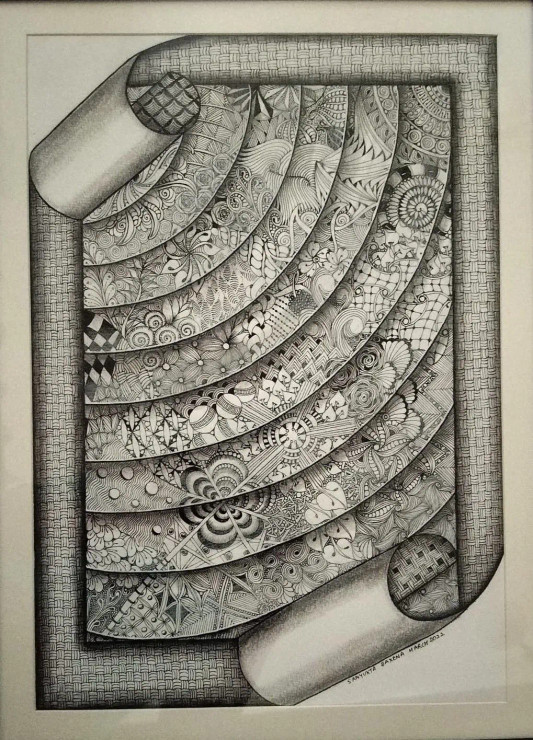 Zentangle TranZending - Abstract (ART-17188-113110) - Handpainted Art Painting - 11in X 16in