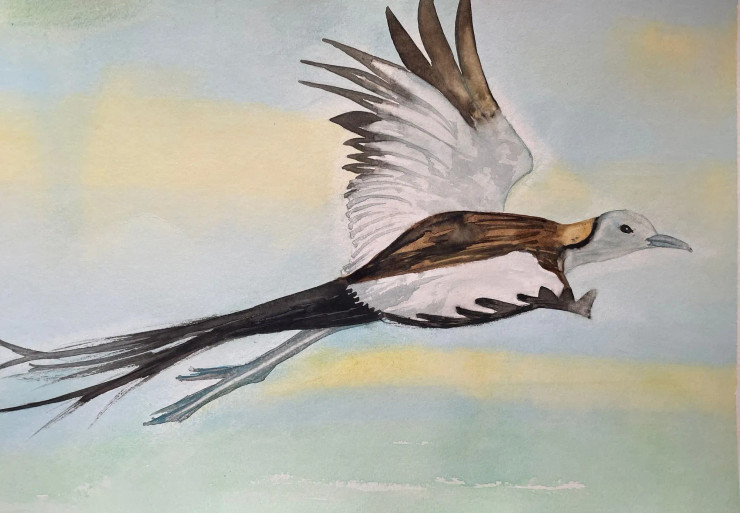Bird 13 (ART-8841-113141) - Handpainted Art Painting - 11in X 8in