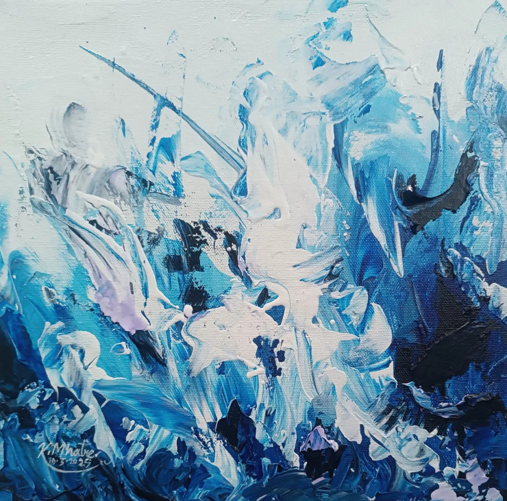 Frozen Serenity (ART-1230-113156) - Handpainted Art Painting - 12in X 12in