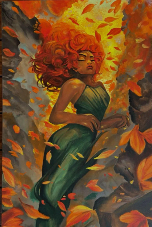 Consumed By Nature (ART-17250-113422) - Handpainted Art Painting - 24in X 36in