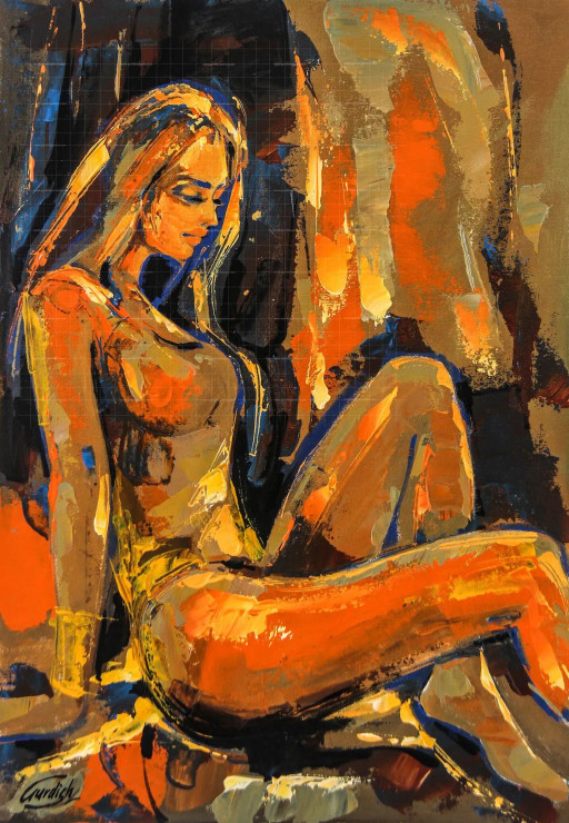 Celebration Of Silence (ART-2571-113467) - Handpainted Art Painting - 18in X 26in