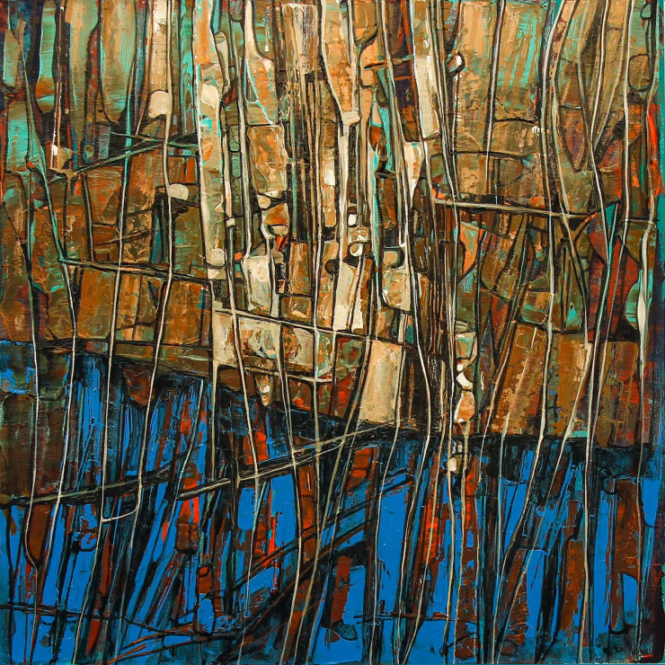 Abstract Nature Art (ART-2571-113455) - Handpainted Art Painting - 18in X 18in