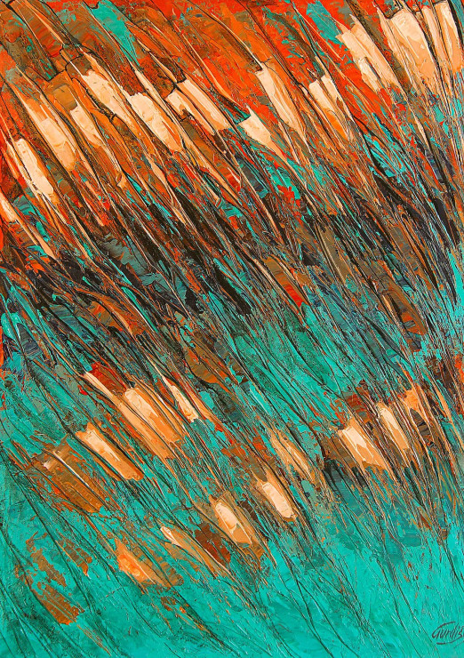 Abstract Wall Art (ART-2571-113564) - Handpainted Art Painting - 18in X 26in