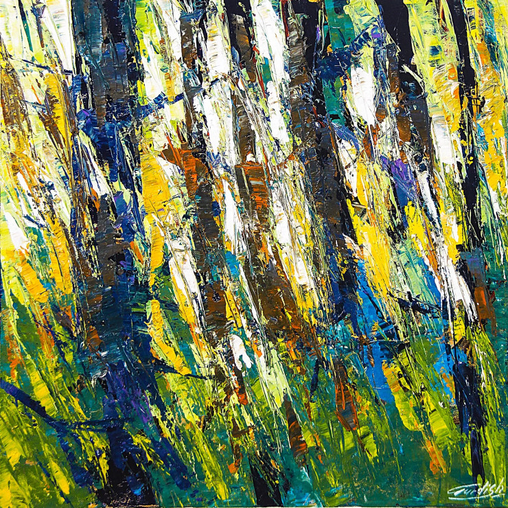 Morning Sunshine Painting (ART-2571-113488) - Handpainted Art Painting - 18in X 18in