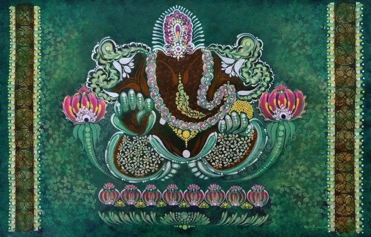 BHUPATI (ART-16938-113543) - Handpainted Art Painting - 36in X 24in