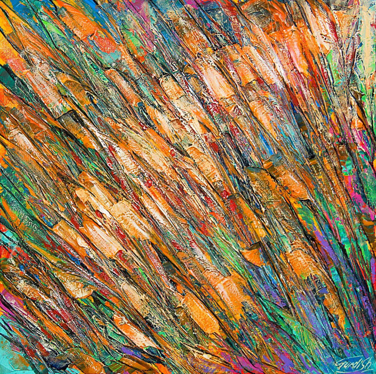 The Music Of Universe (ART-2571-113523) - Handpainted Art Painting - 18in X 18in