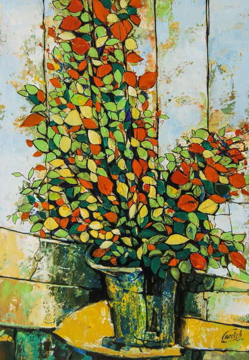 Bundle Of Hope-Flower Painting (ART-2571-113571) - Handpainted Art Painting - 18in X 26in