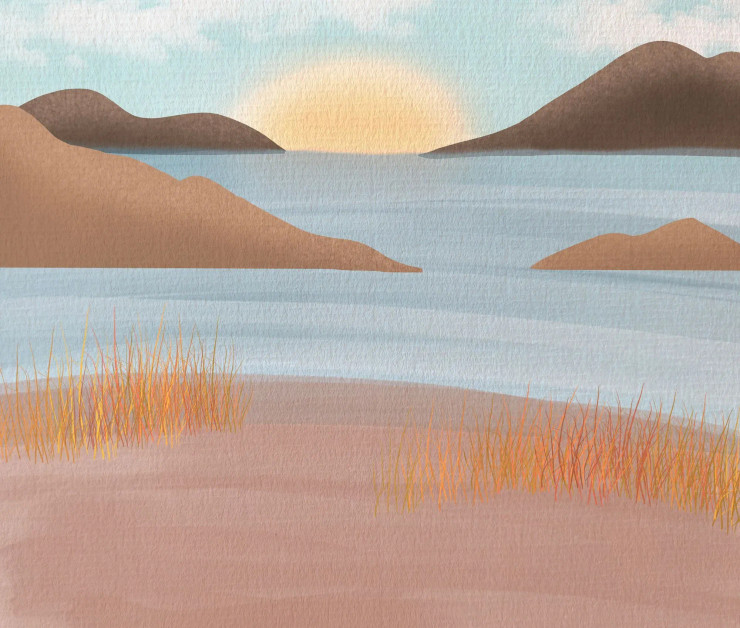 Sun Minimalistic Print (PRT-8645-113673) - Canvas Art Print - 18in X 15in