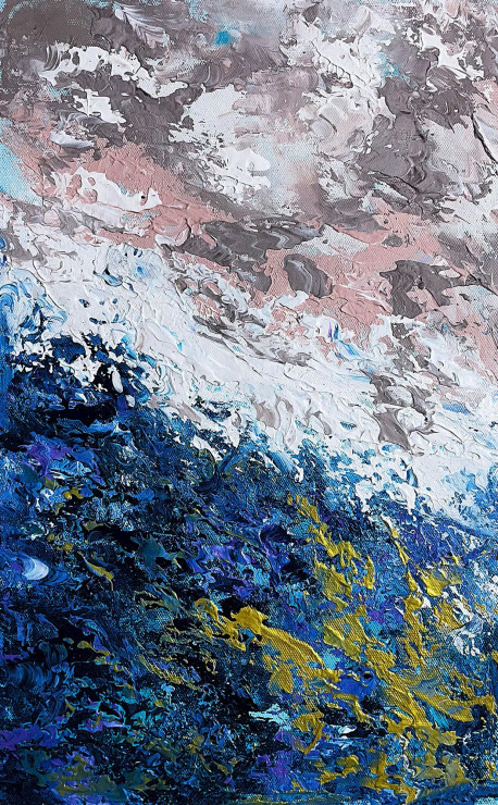 Sea Beach Handmade Painting (ART-17270-113678) - Handpainted Art Painting - 36in X 60in