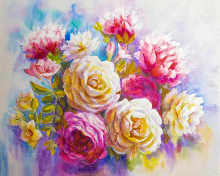Bunch Of Roses (PRT_15968) - Canvas Art Print - 38in X 30in