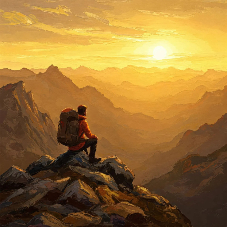 One Soul Meets The Sky Alone (PRT-15697-113770) - Canvas Art Print - 36in X 36in
