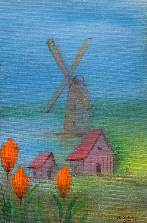 Scenery (ART-3512-113775) - Handpainted Art Painting - 8in X 12in