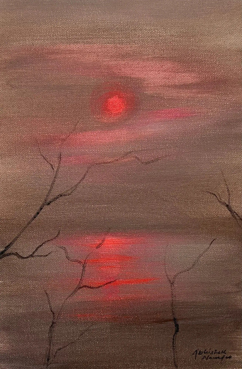 Landscape (ART-3512-113776) - Handpainted Art Painting - 8in X 12in