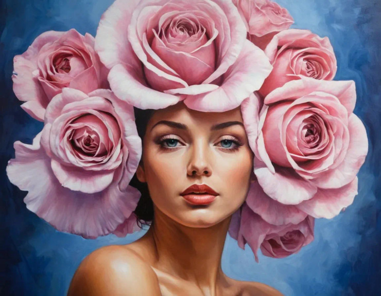 Exotic Figure Painting (ART-3319-113812) - Handpainted Art Painting - 48in X 30in