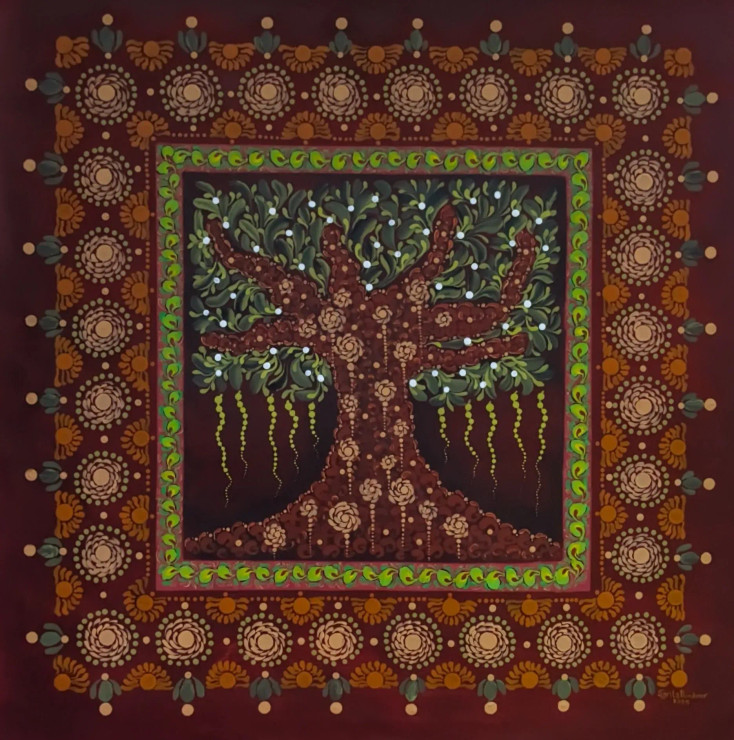 Saanidhya (ART-16938-113855) - Handpainted Art Painting - 31in X 31in