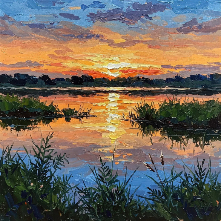Day's End (PRT-15697-113941) - Canvas Art Print - 36in X 36in