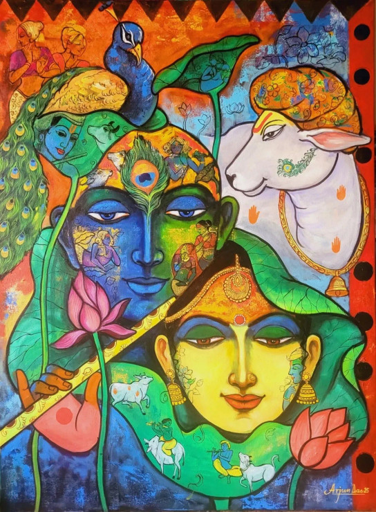 Mysterious Love (ART-82-114078) - Handpainted Art Painting - 36in X 48in