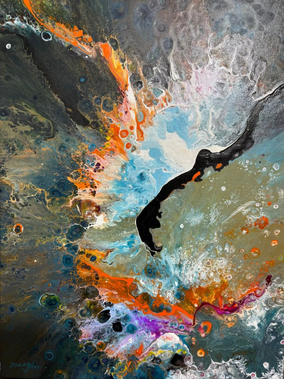 Untitled Abstract 4 (ART-7699-114012) - Handpainted Art Painting - 24in X 33in