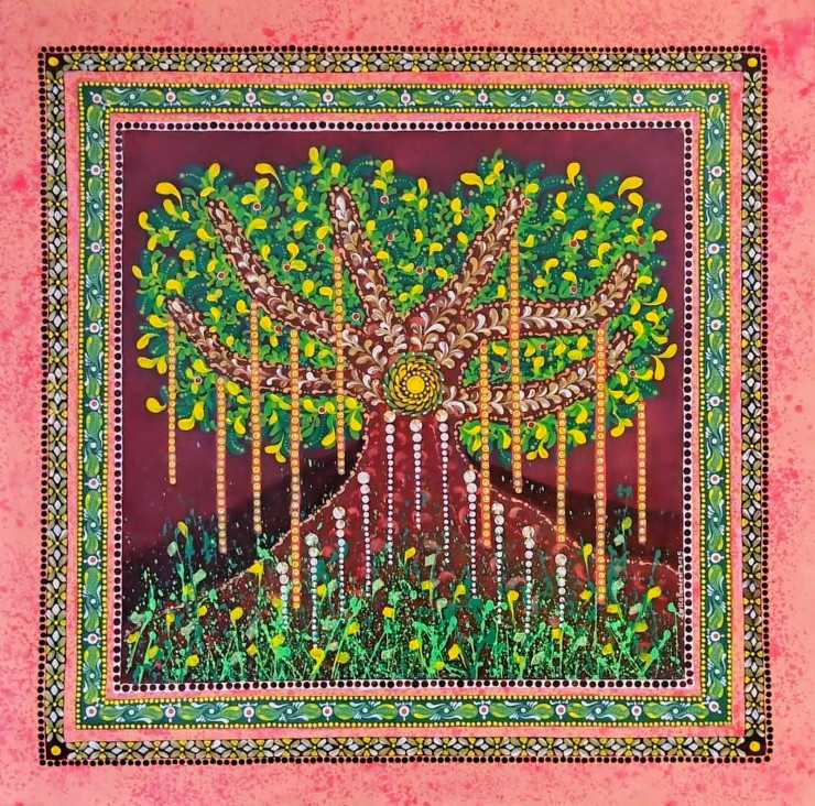 Vatvriksha (ART-16938-114122) - Handpainted Art Painting - 32in X 32in