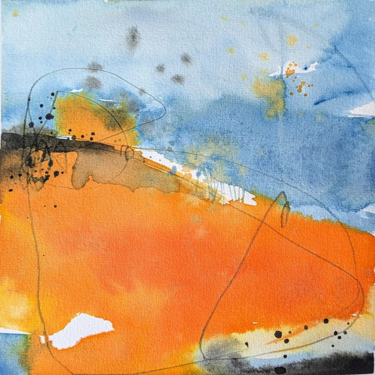 Fire & Water 03 (ART-7823-114220) - Handpainted Art Painting - 8in X 8in