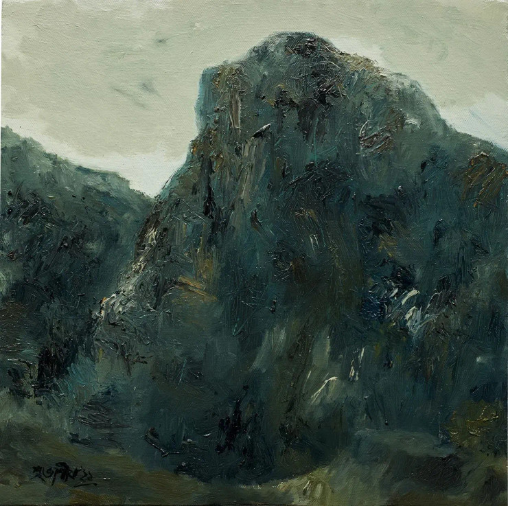 Hills 4 (ART-17393-114339) - Handpainted Art Painting - 12in X 12in