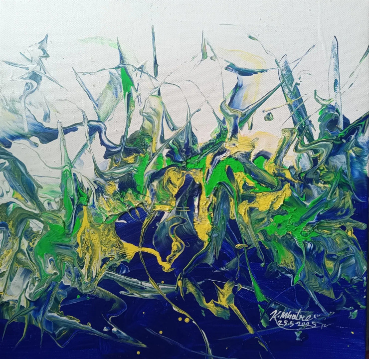 Whispers Of Spring (ART-1230-114354) - Handpainted Art Painting - 12in X 12in