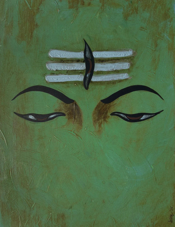 Tranquil Divinity (ART-7416-114359) - Handpainted Art Painting - 10in X 13in