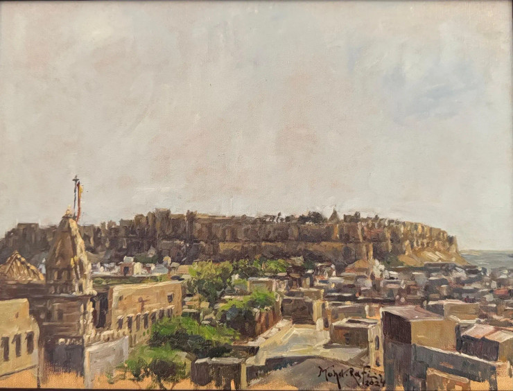 Jaisalmer (ART-15644-114399) - Handpainted Art Painting - 16in X 12in