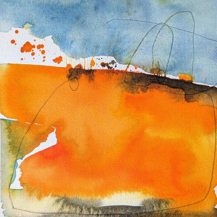 Fire & Water 01 (ART-7823-114218) - Handpainted Art Painting - 8in X 8in