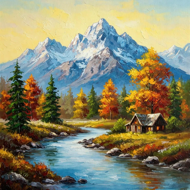 Golden Silence Of The Hills (PRT-15697-114436) - Canvas Art Print - 36in X 36in
