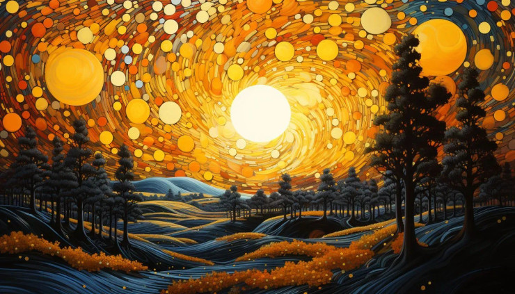 Bright Sunset (PRT-7809-114148) - Canvas Art Print - 18in X 10in